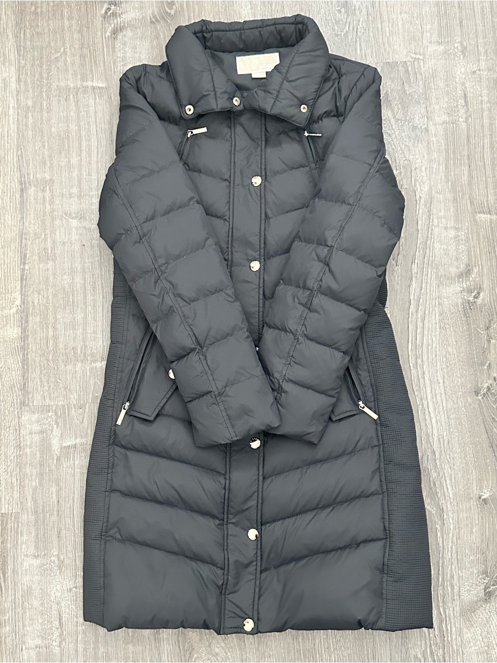 Michael Kors Black Quilted Long Puffer Coat